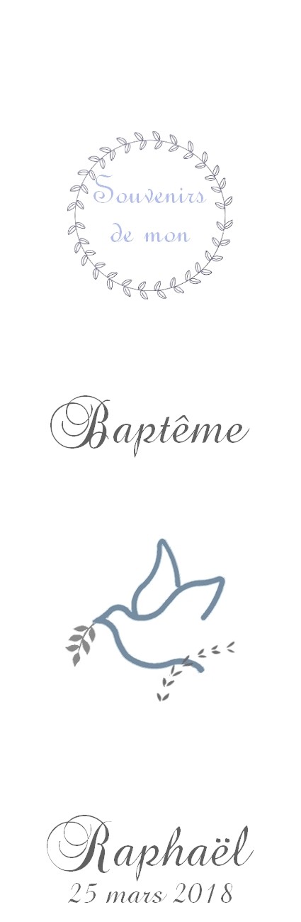 Signet De Bapteme Colombe Bleue